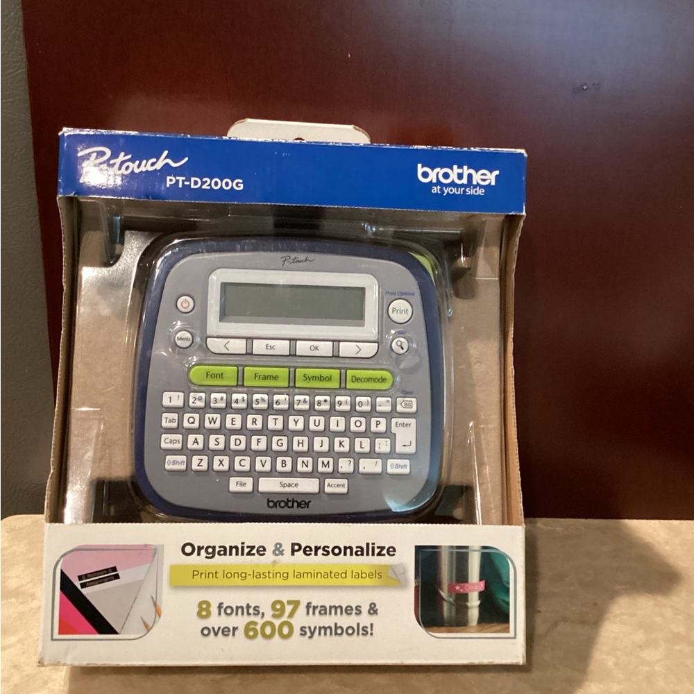 Brother P-Touch PT-D200G Label Maker - Gray and White